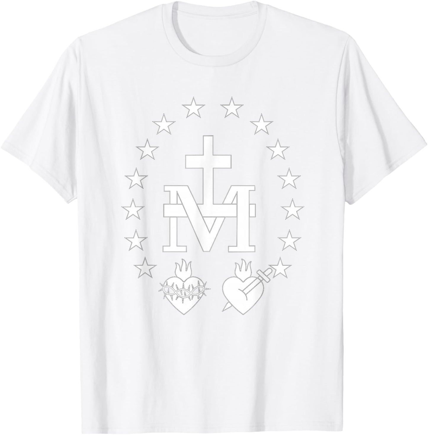 Miraculous medal catholic T-Shirt - T-Shirt | White