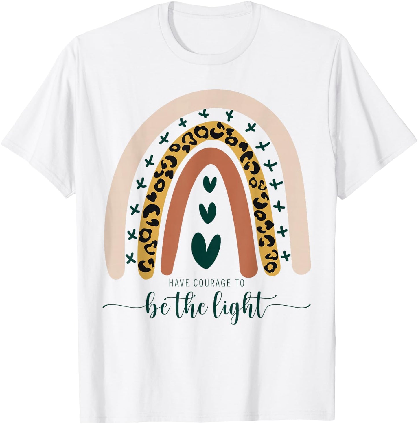 Be The Light Boho Rainbow Christian Scripture Religious Cute Small T-Shirt - T-Shirt | White