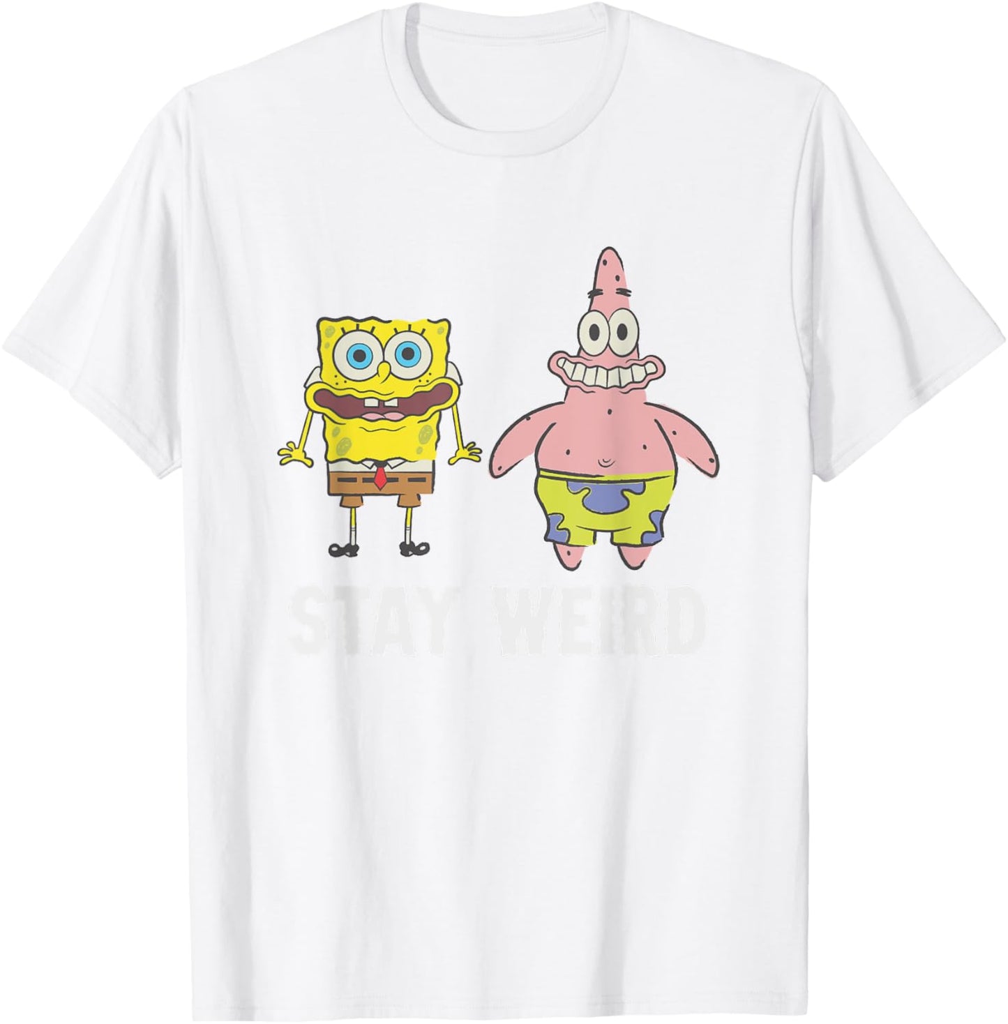 SpongeBob SquarePants Stay Weird Funny Faces Buddies T-Shirt - T-Shirt | White