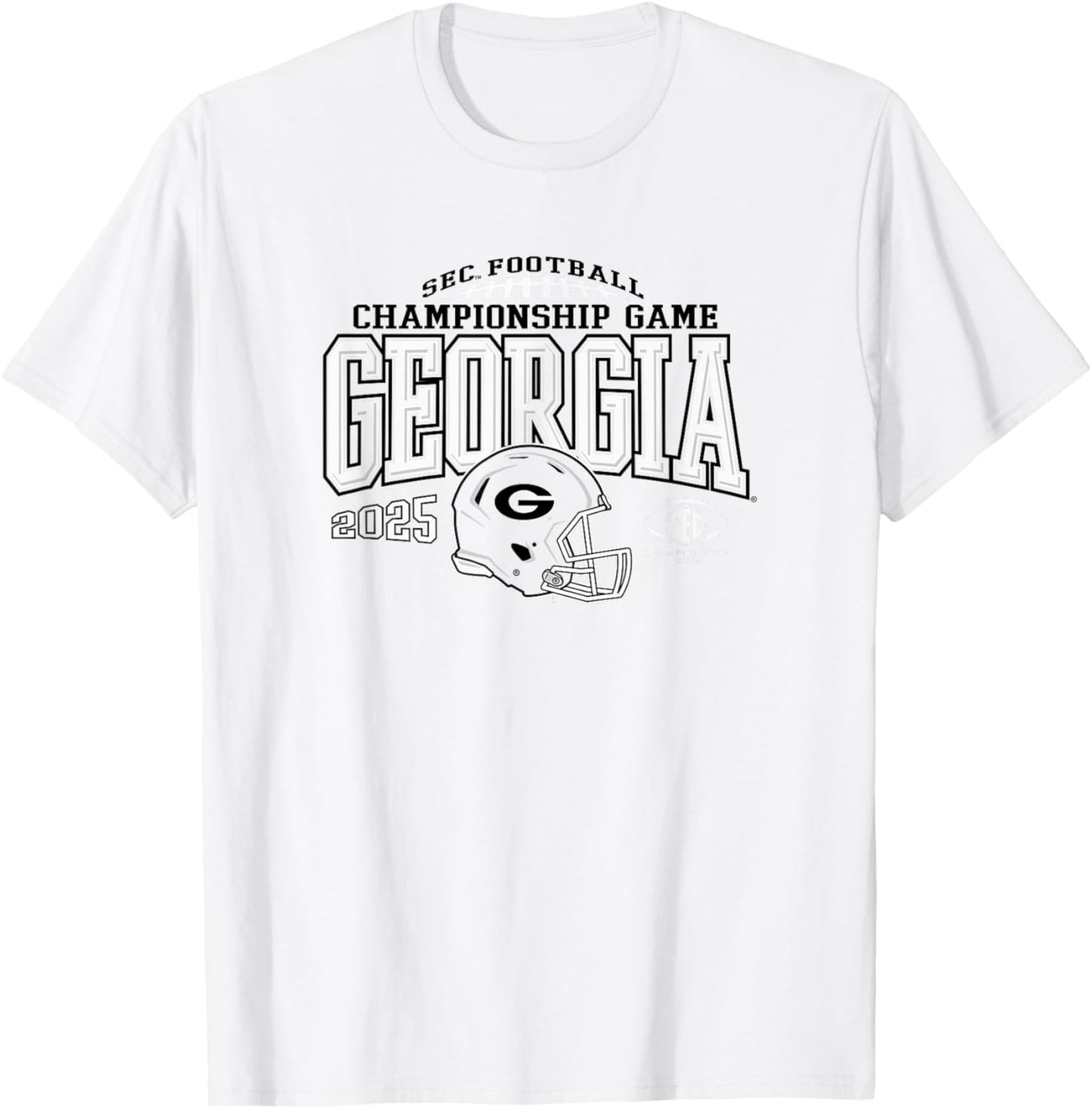 Georgia Bulldogs SEC Championship 2025 Football Red T-Shirt - T-Shirt | White
