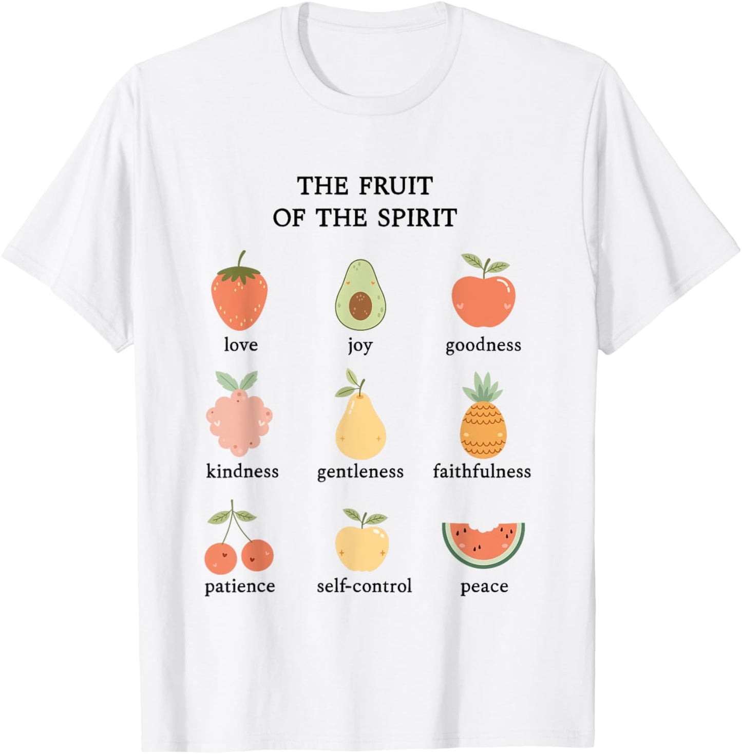 Fruit of the Spirit Cute Christian Girl Aesthetic T-Shirt - T-Shirt | White