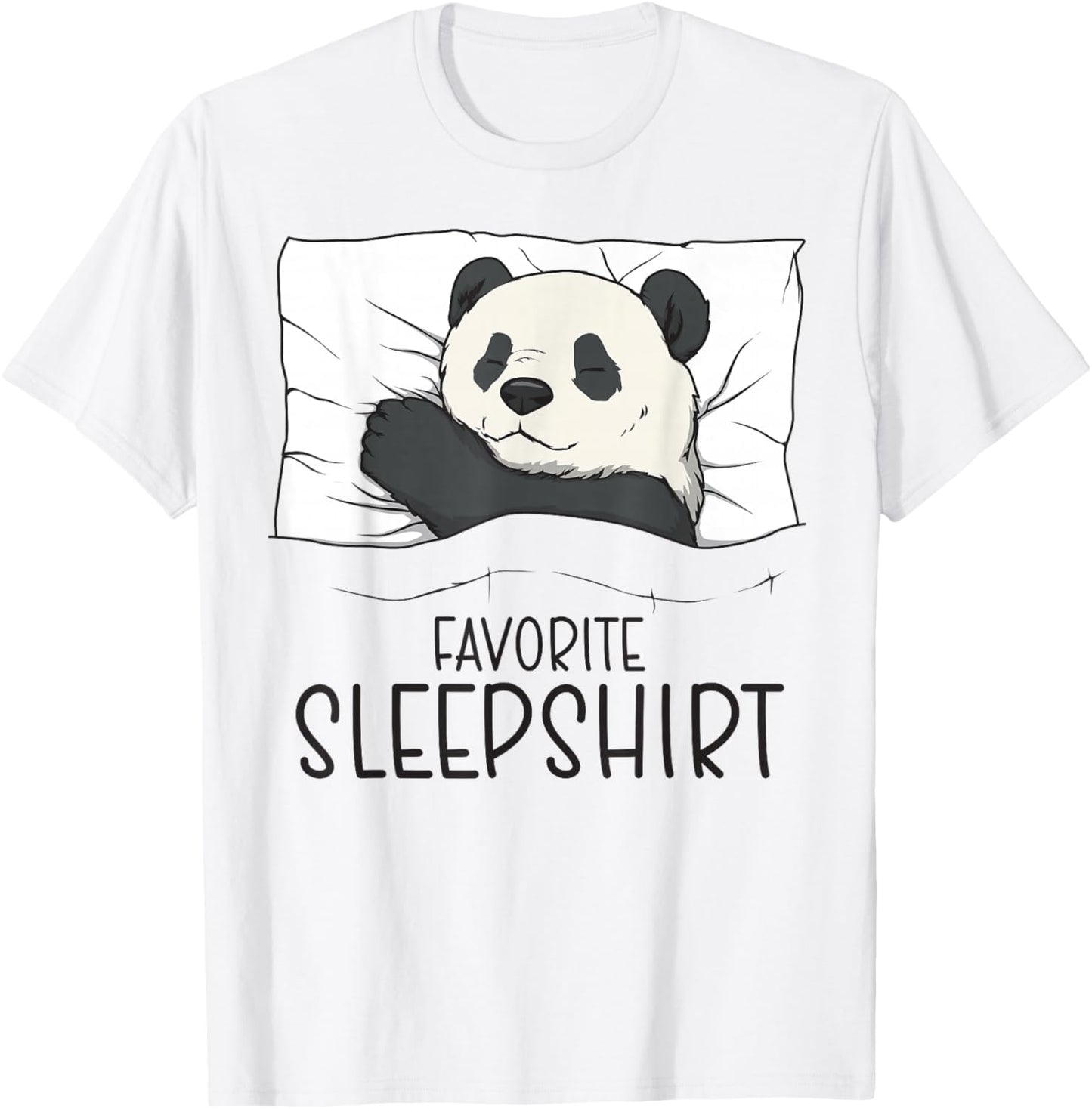 Favorite Sleepshirt With Napping Panda Pajama T-Shirt - T-Shirt | White