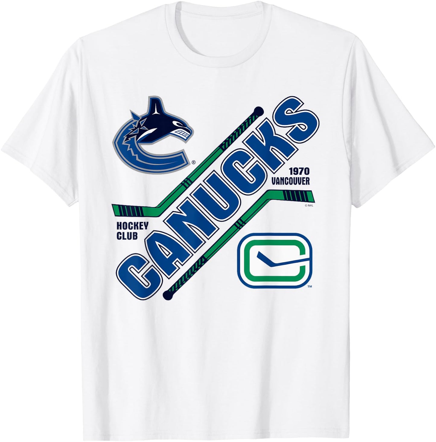 Vancouver Canucks Force Gray Officially Licensed T-Shirt - T-Shirt | White