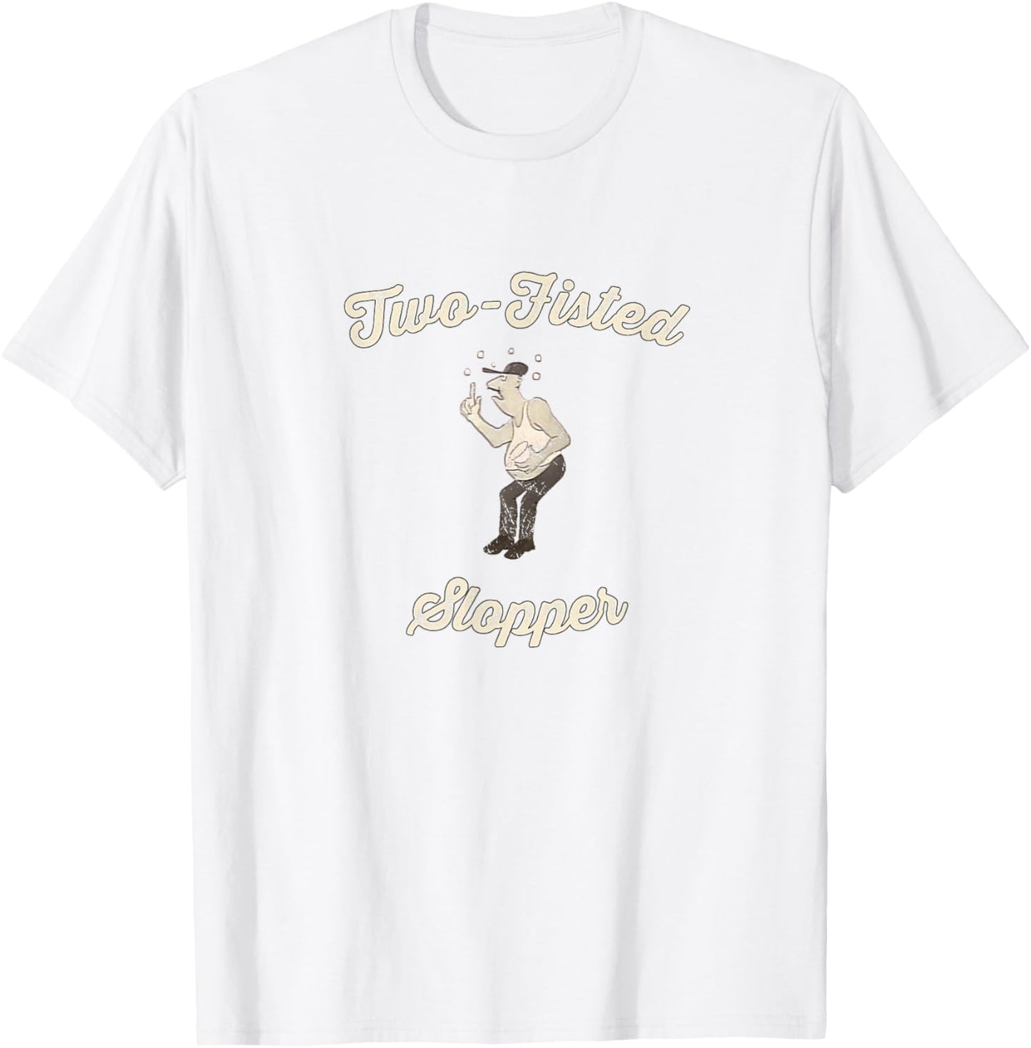 Two Fisted Slopper Vintage Milwaukee Baseball T-Shirt - T-Shirt | White