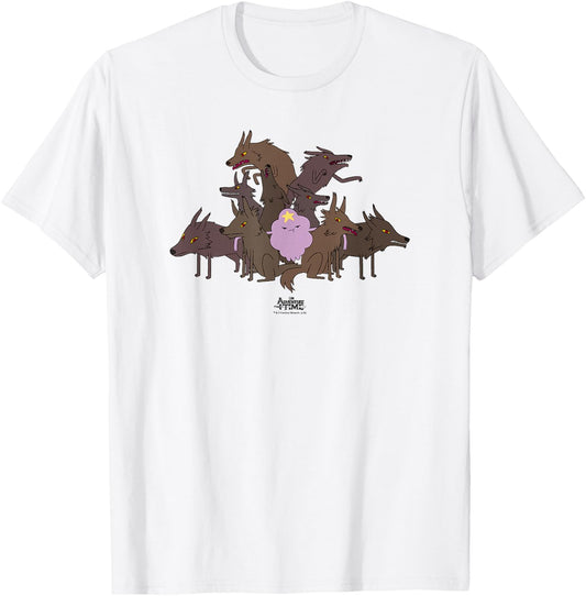 Adventure Time Lumpy Space Princess & Wolves T-Shirt - T-Shirt | White