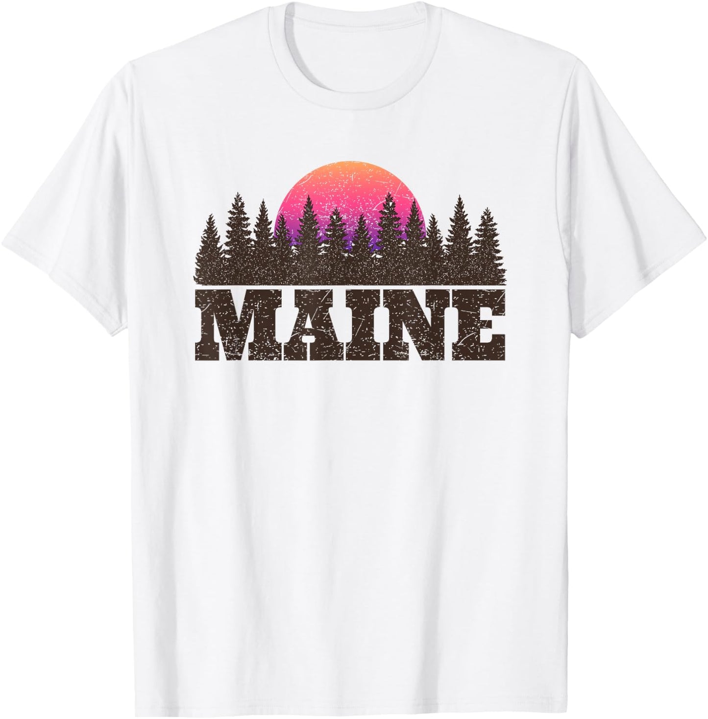 Maine MN Retro Vintage Shirt Gift Men Women Kids T-Shirt - T-Shirt | White