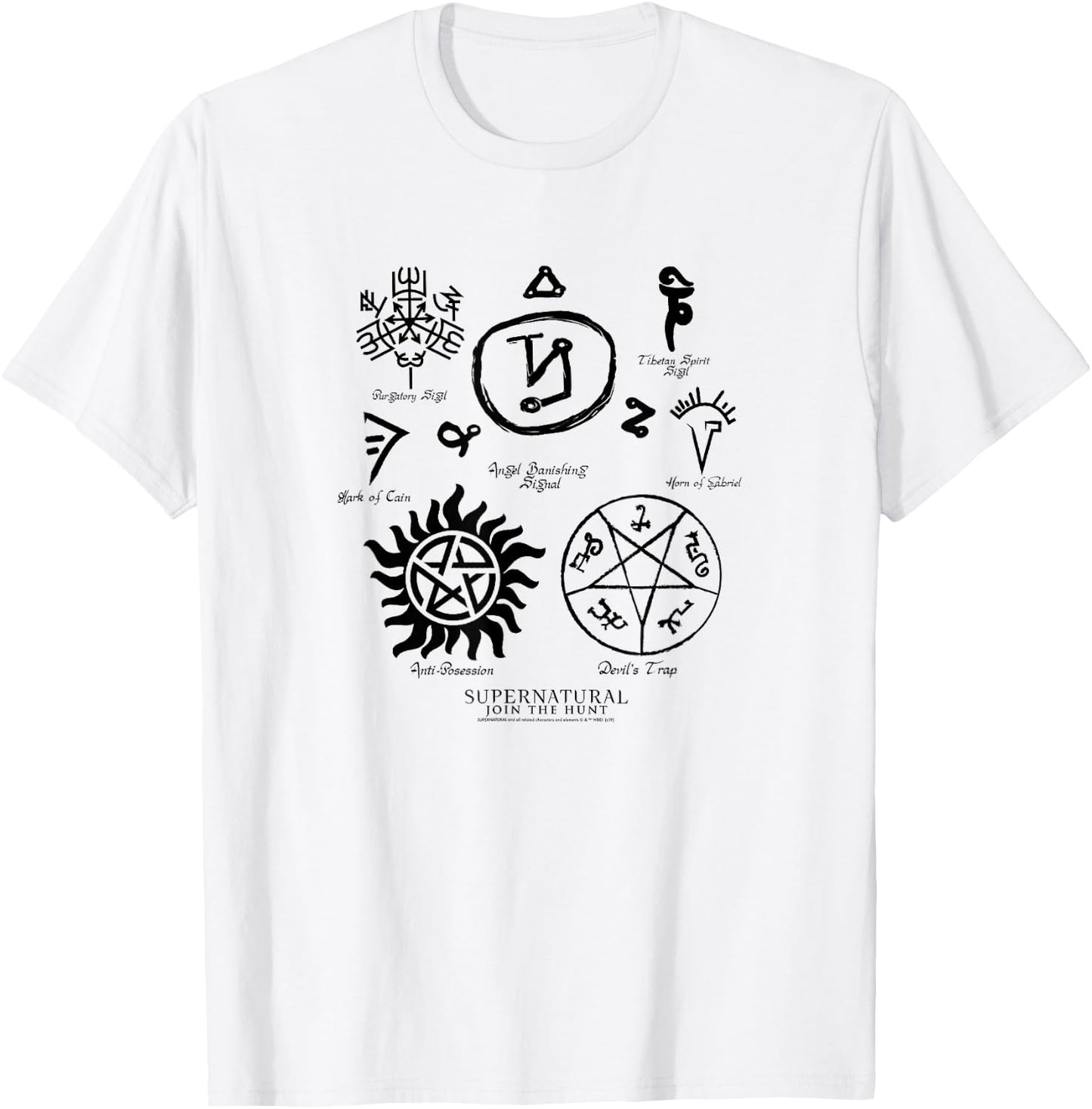 Supernatural Sigils and Symbols T-Shirt - T-Shirt | White