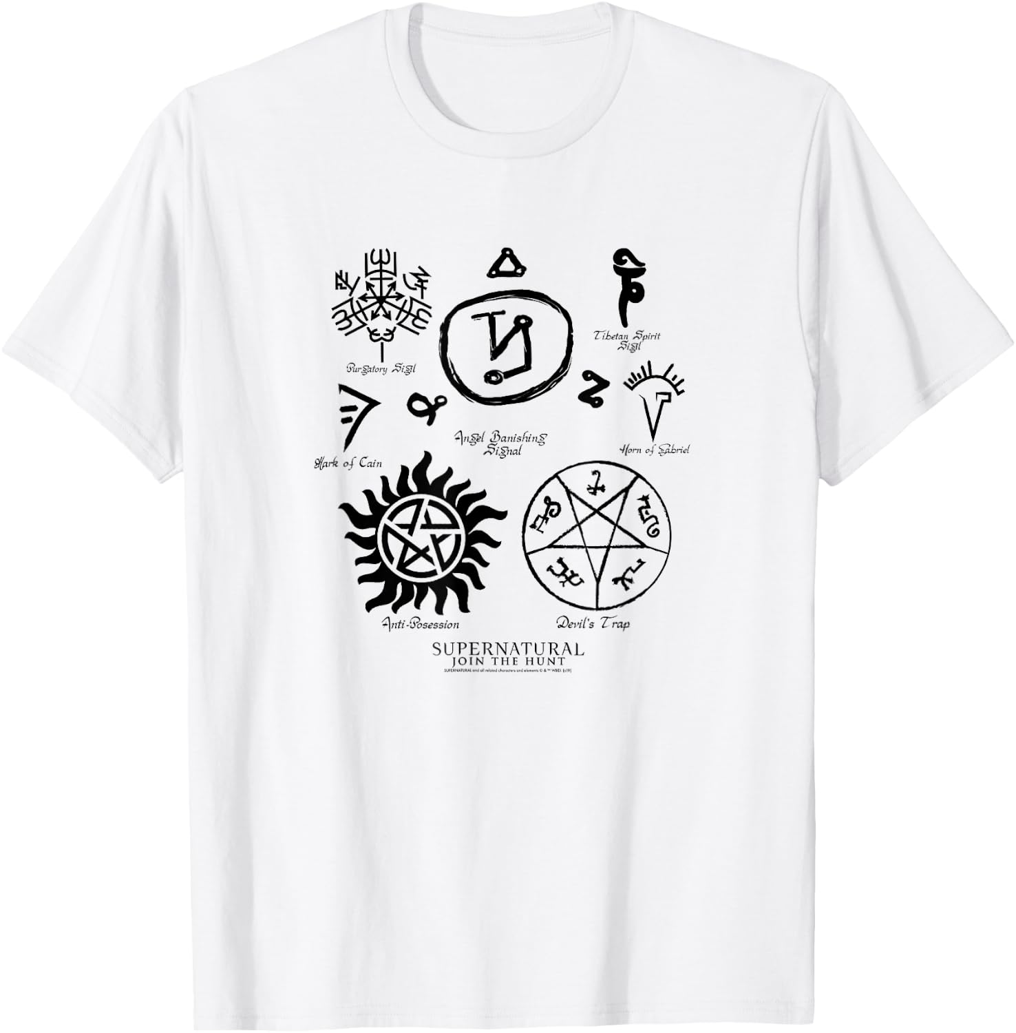 Supernatural Sigils and Symbols T-Shirt - T-Shirt | White