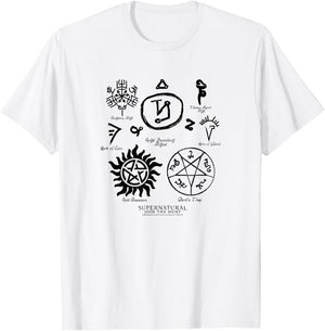 Supernatural Sigils and Symbols T-Shirt - T-Shirt | White