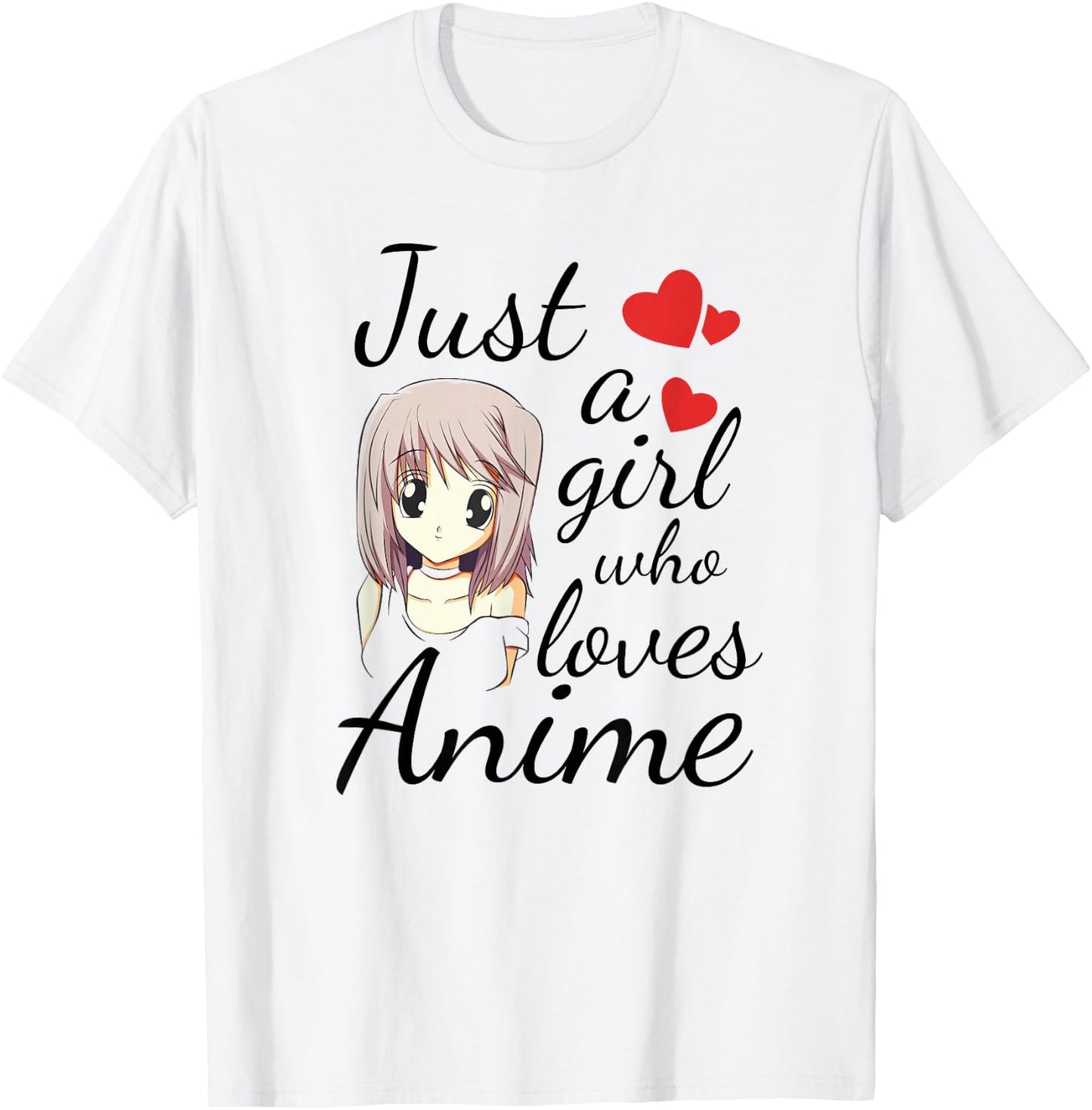 Cute Anime Girl Quote Japanese Kawaii Cartoon Graphic T-Shirt - T-Shirt | White