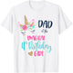 Unicorn Dad of the 4th Birthday Girl Shirt Matching Papa T-Shirt - T-Shirt | White
