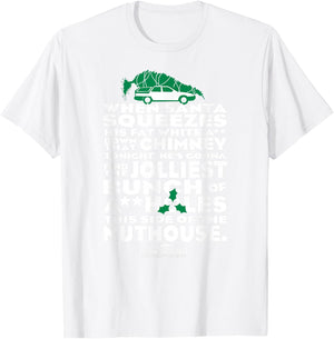 Warner Bros. Christmas Vacation Jolliest Bunch - Women's Small Red Short Sleeve Cotton Polyester T-Shirt - T-Shirt | White