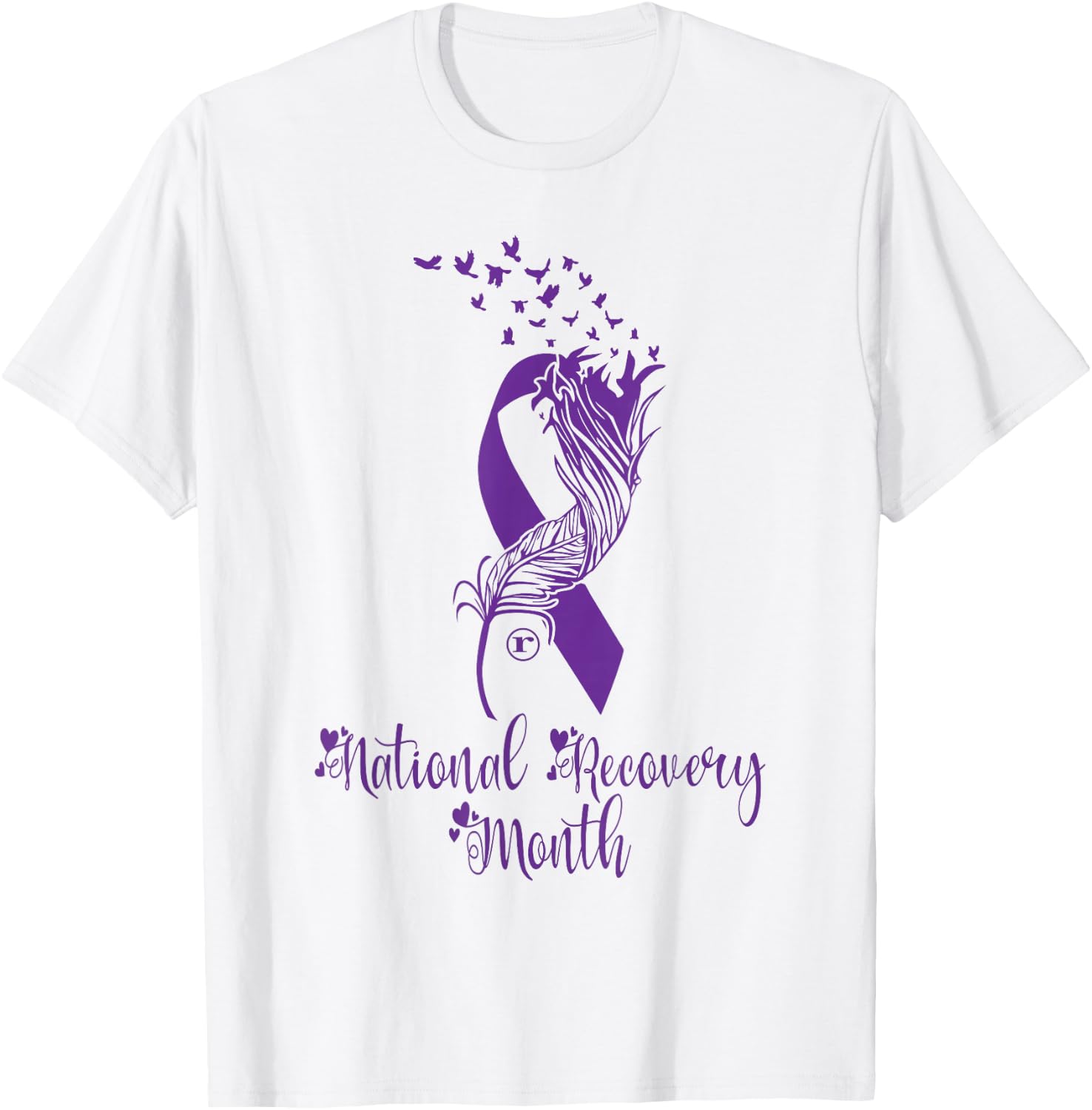 National Recovery month Warrior Addiction Recovery Awareness T-Shirt - T-Shirt | White
