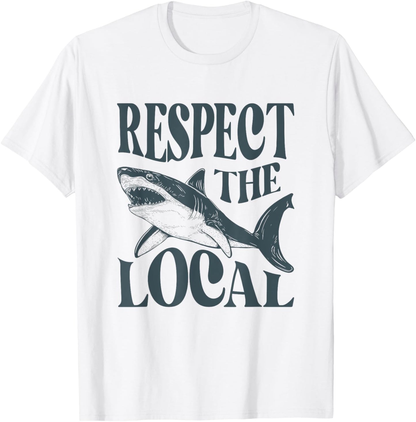 Respect The Locals Shark Beach Animals Women T-Shirt - T-Shirt | White