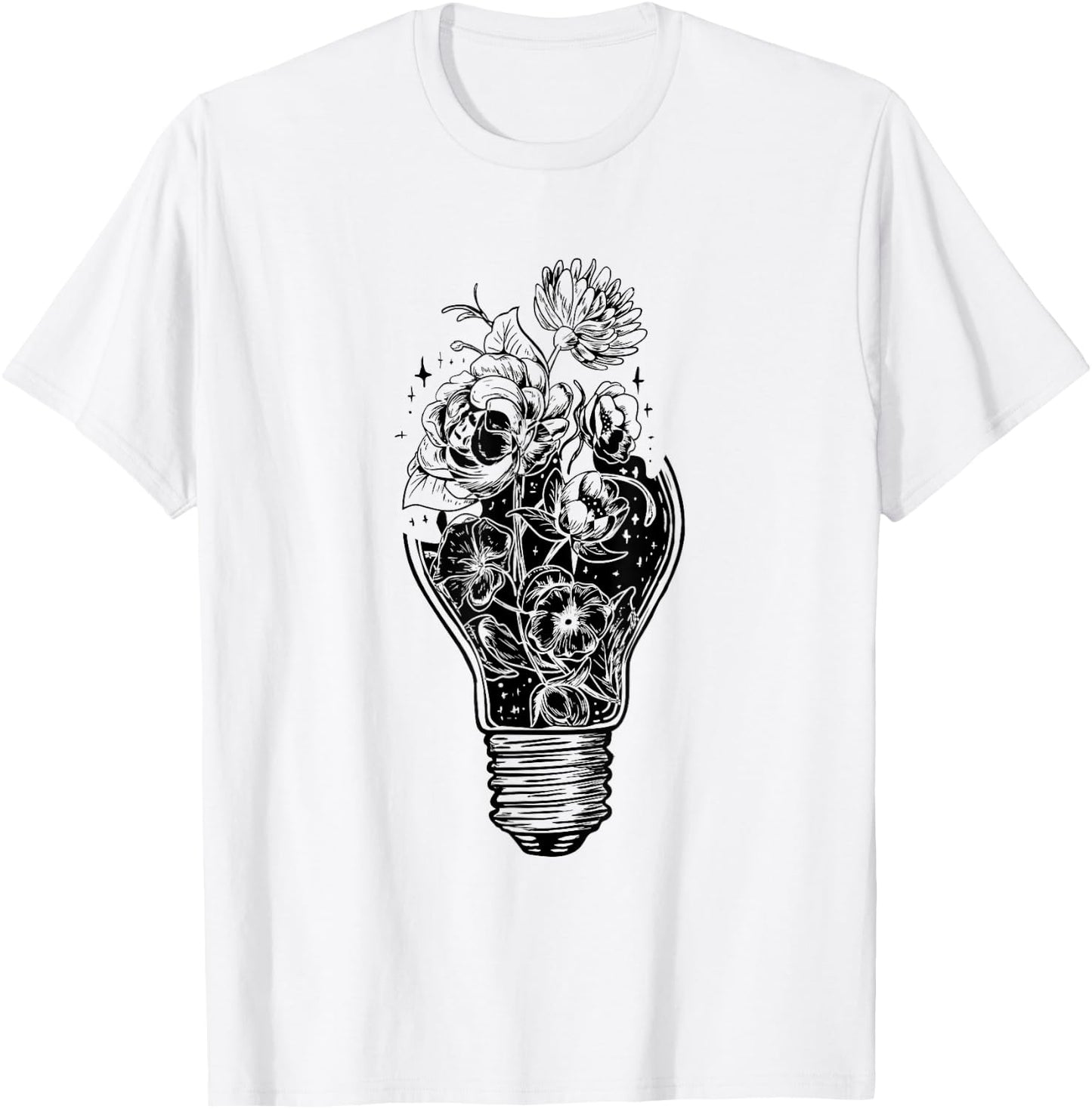 Flower Light Bulb of Power Tree Peace For Hippies T-Shirt - T-Shirt | White