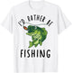 Youth Id Rather Be Bass Fishing-Shirt Kids Boy Funny Toddler T-Shirt - T-Shirt | White
