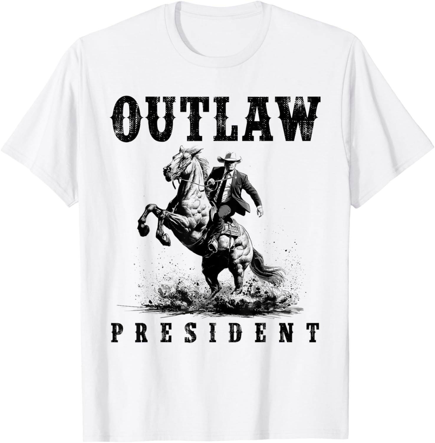 Outlaw President Cowboy Trump 2024 Vote T-Shirt - T-Shirt | White