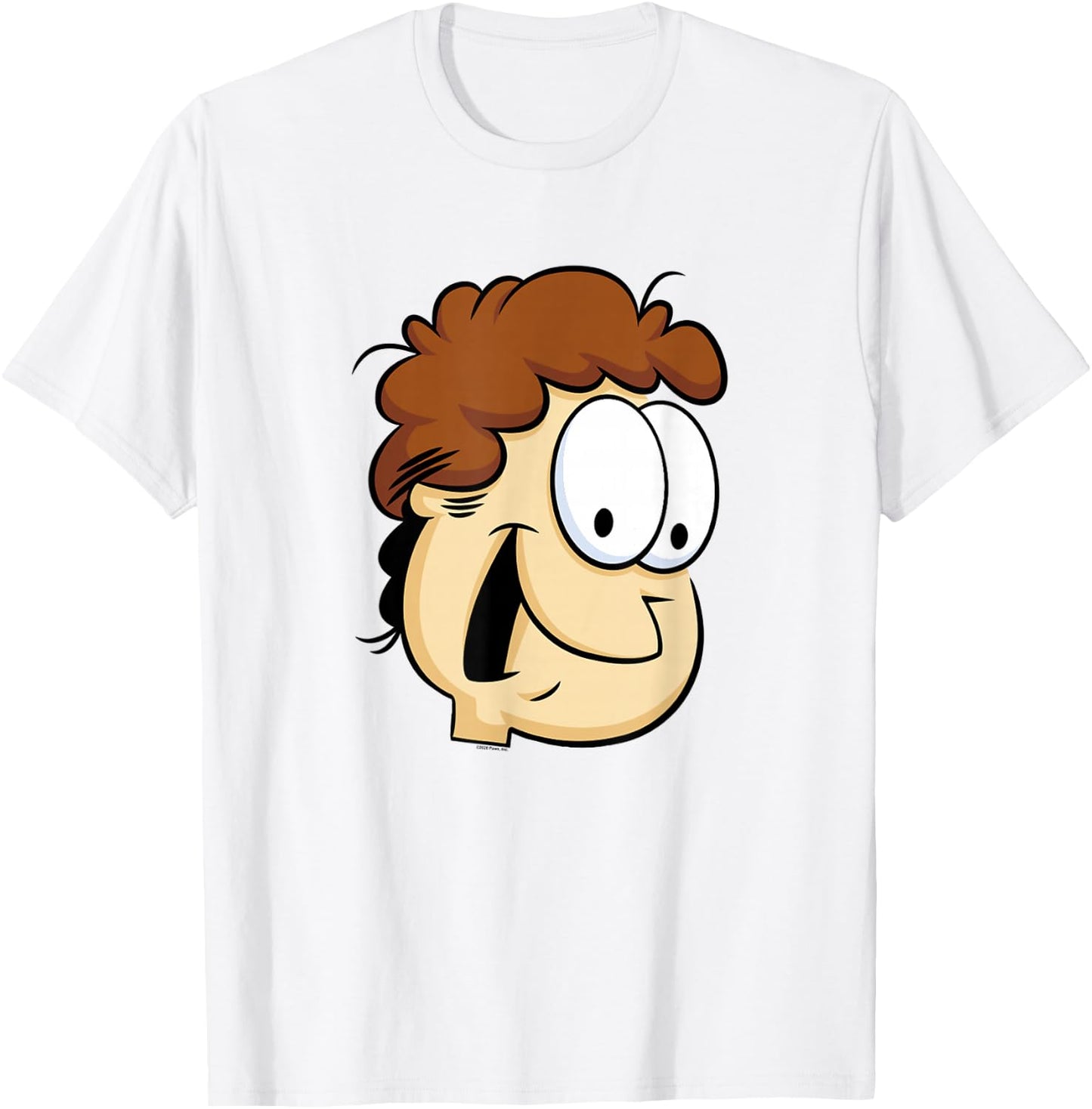 Garfield Jon Arbuckle Big Face T-Shirt - T-Shirt | White