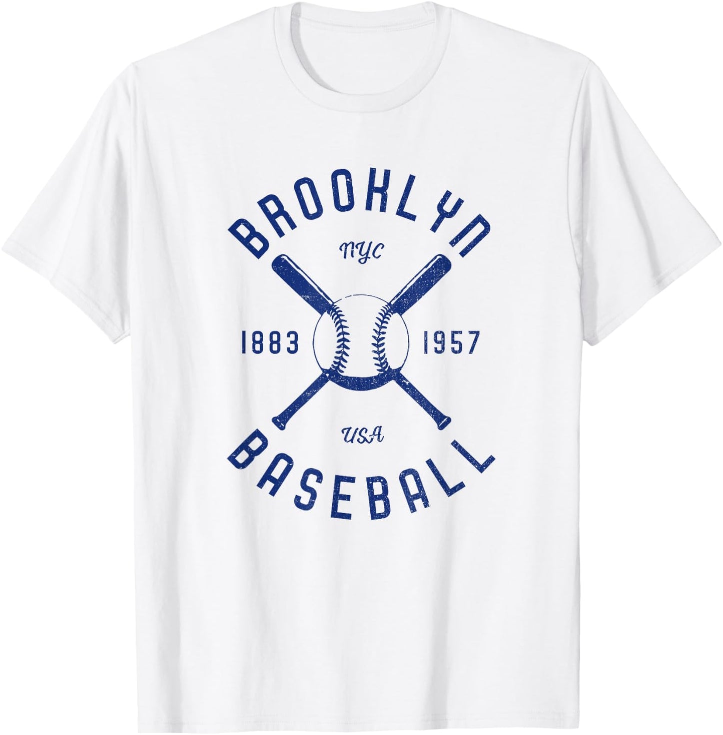 Brooklyn Baseball | Vintage | Distressed | NYC T-Shirt - T-Shirt | White