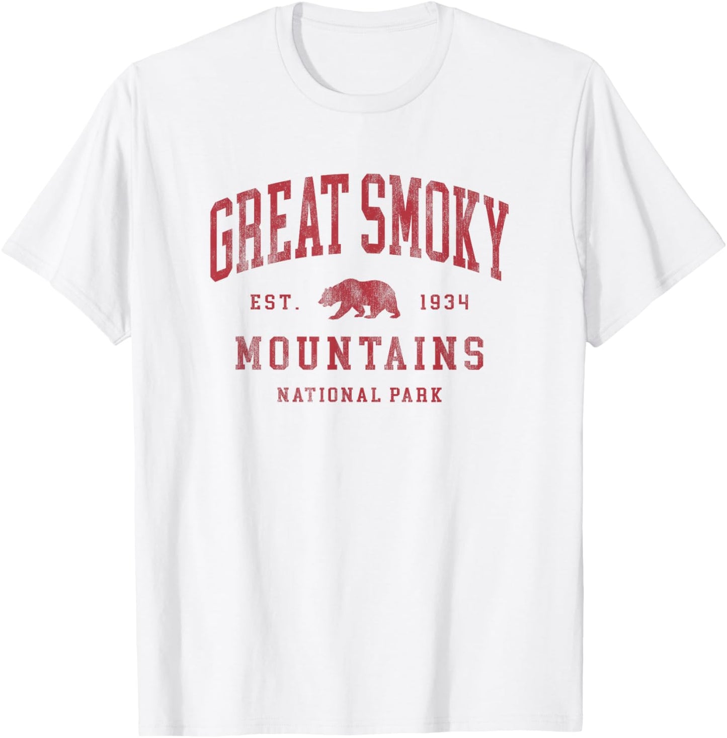 Retro Great Smoky Mountains National Park Hiking T-Shirt - T-Shirt | White