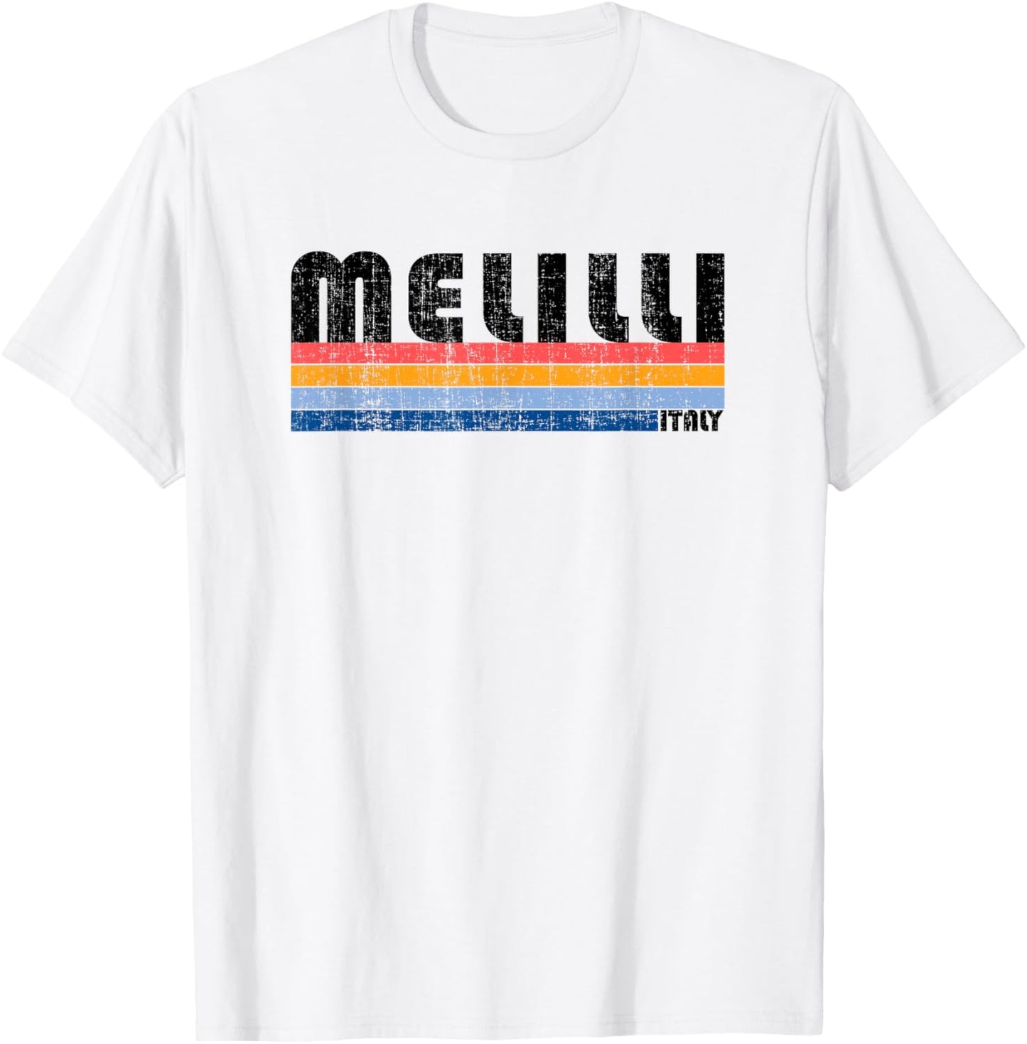 Melilli, Italy Retro 70s 80s Style T-Shirt - T-Shirt | White