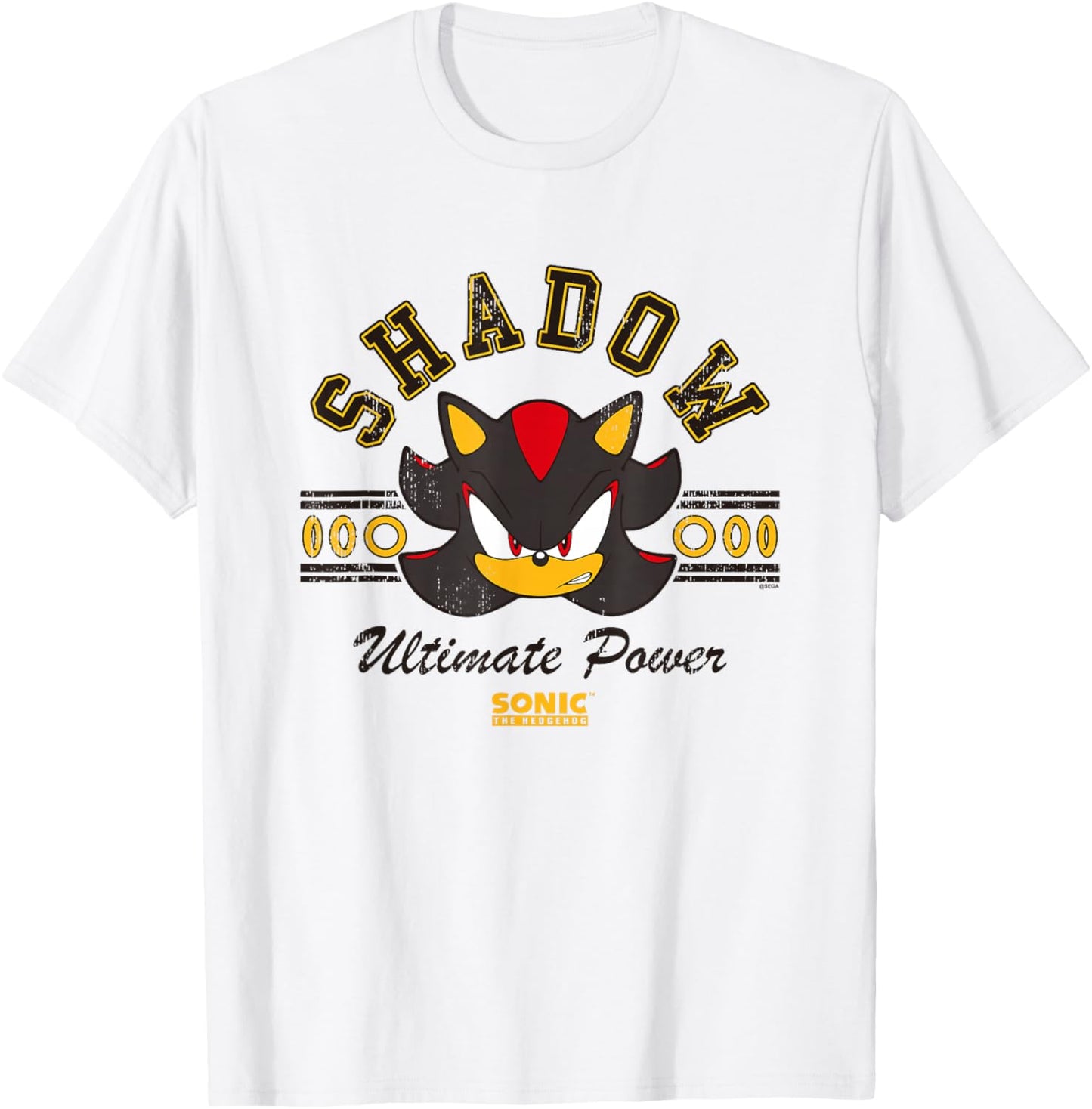 Sonic The Hedgehog Shadow Ultimate Power Vintage Logo T-Shirt - T-Shirt | White