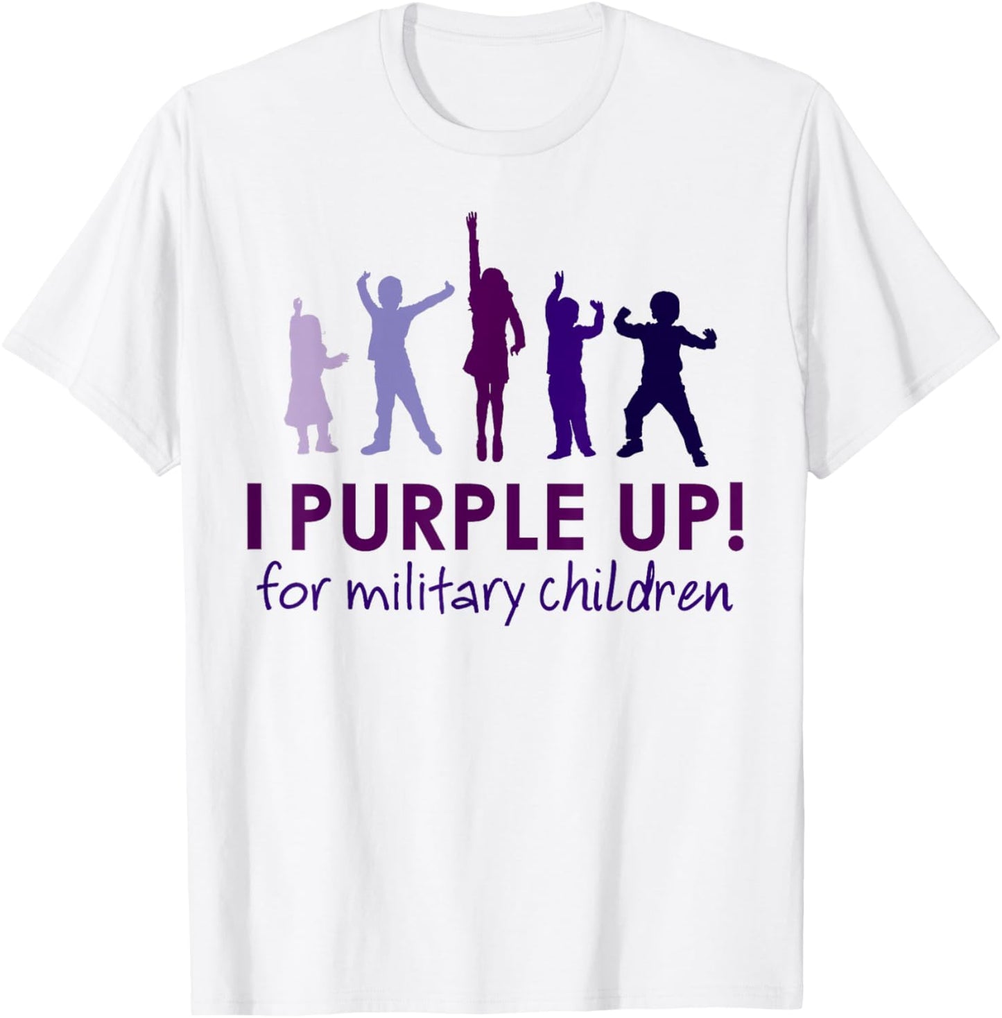 Purple Up for Military Kids Month Military Children T-Shirt - T-Shirt | White