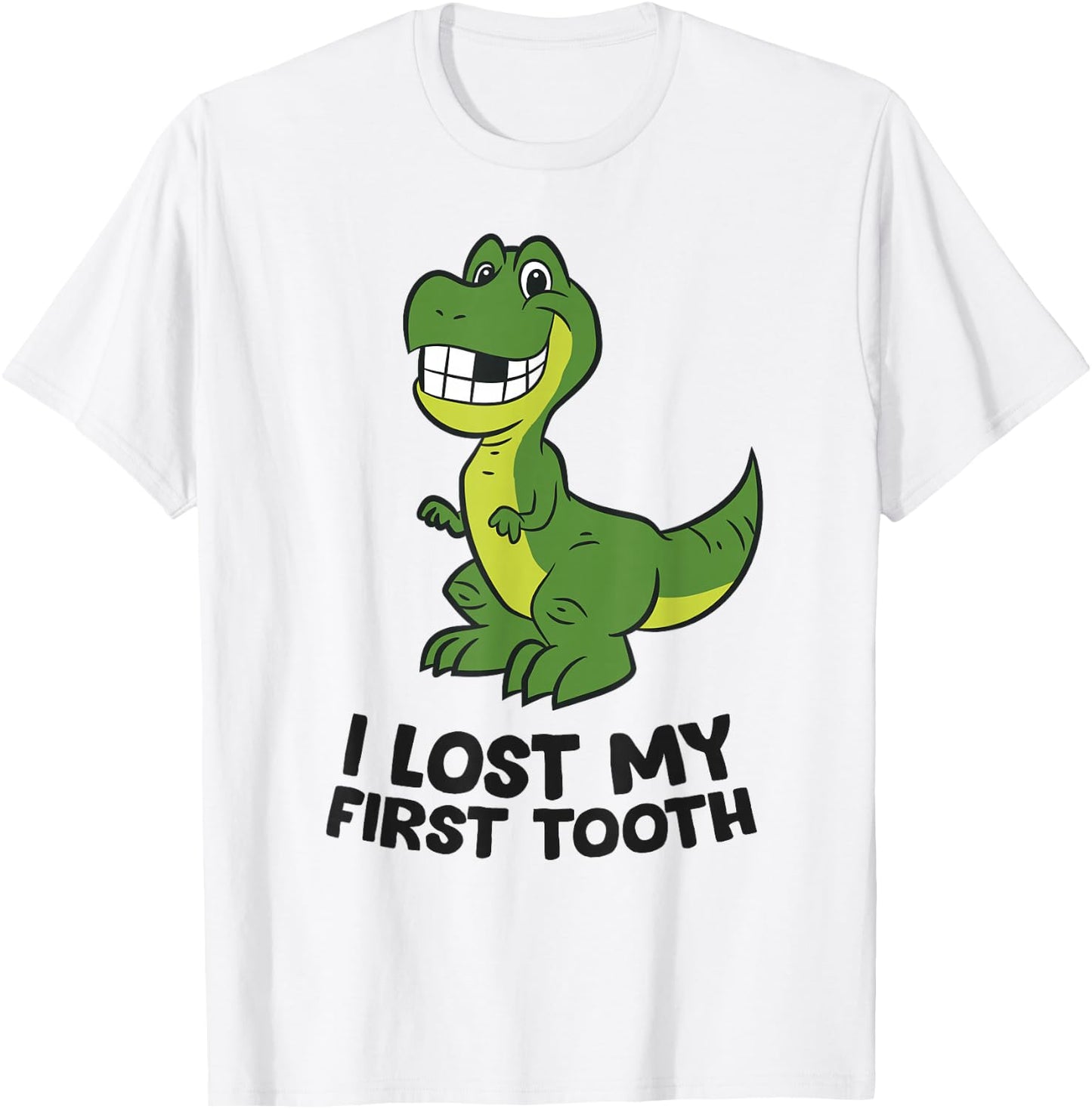 I Lost My First Tooth Kids Dinosaur Lost First Tooth T-Shirt - T-Shirt | White