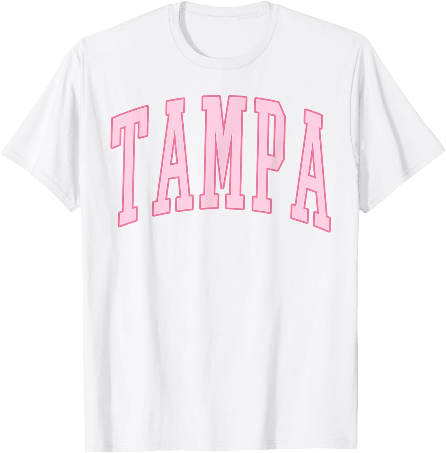 Tampa Vintage Preppy Varsity Pink Sports T-Shirt - T-Shirt | White