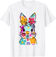 Happy Easter Bunny Daisy Floral Easter Rabbit Face Women Kid T-Shirt - T-Shirt | White