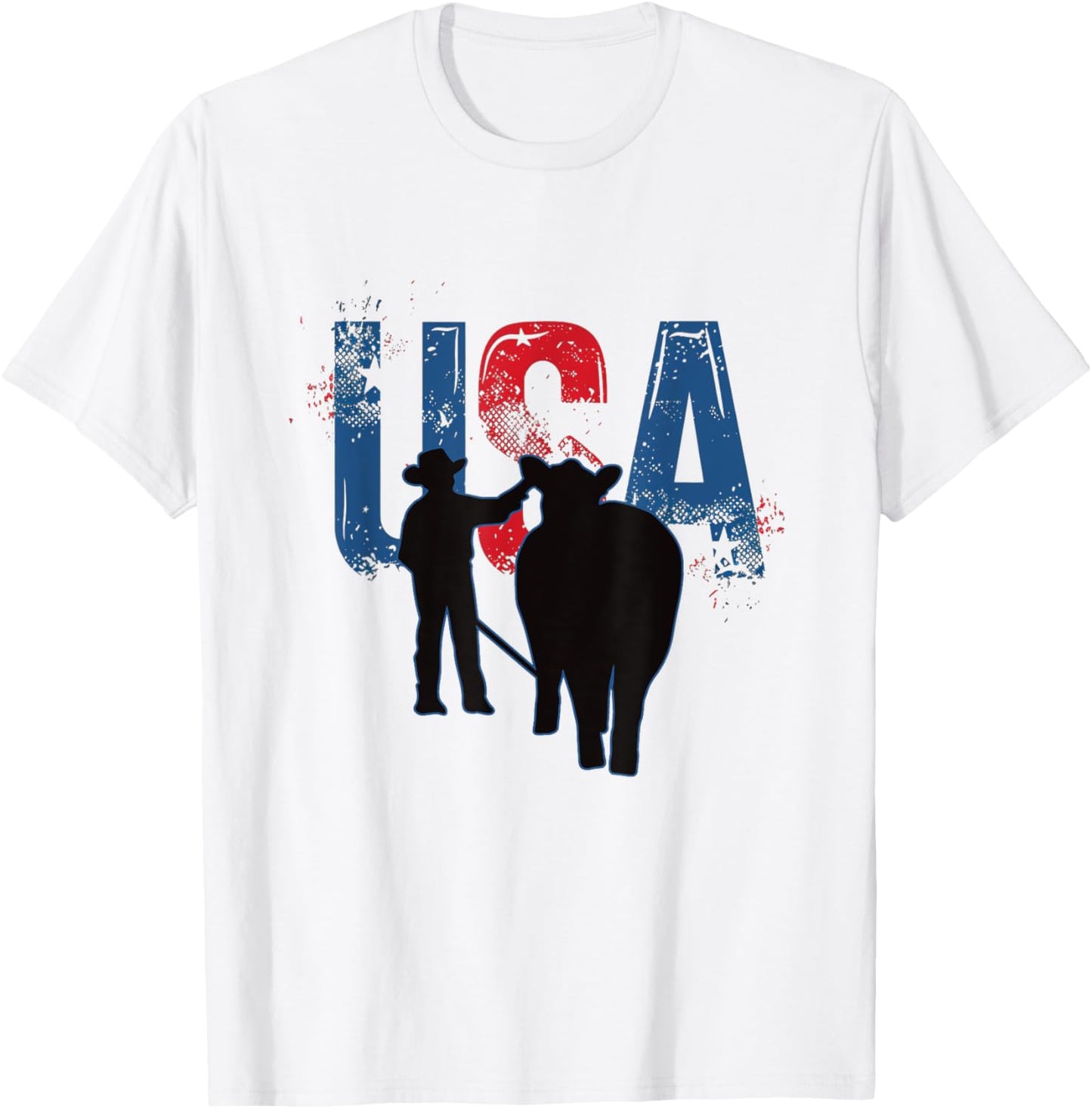 STOCK SHOW KID - Patriotic American USA Flag Farming T-Shirt - T-Shirt | White