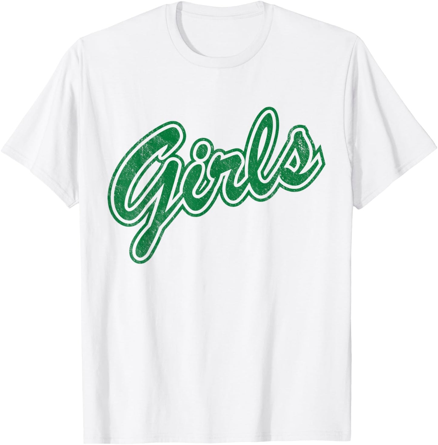 Girls Green Baseball T-Shirt - T-Shirt | White