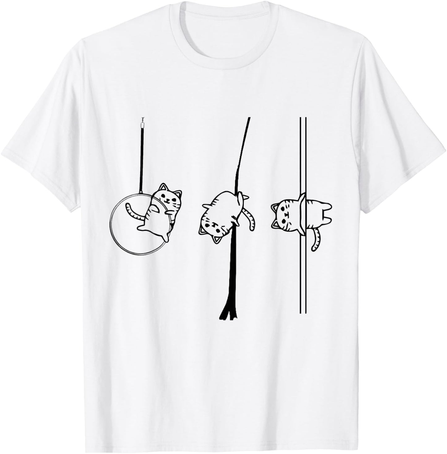 Circus Aerialist cat Aerialist Yogi Dancer Aerial Hoop Lover T-Shirt - T-Shirt | White