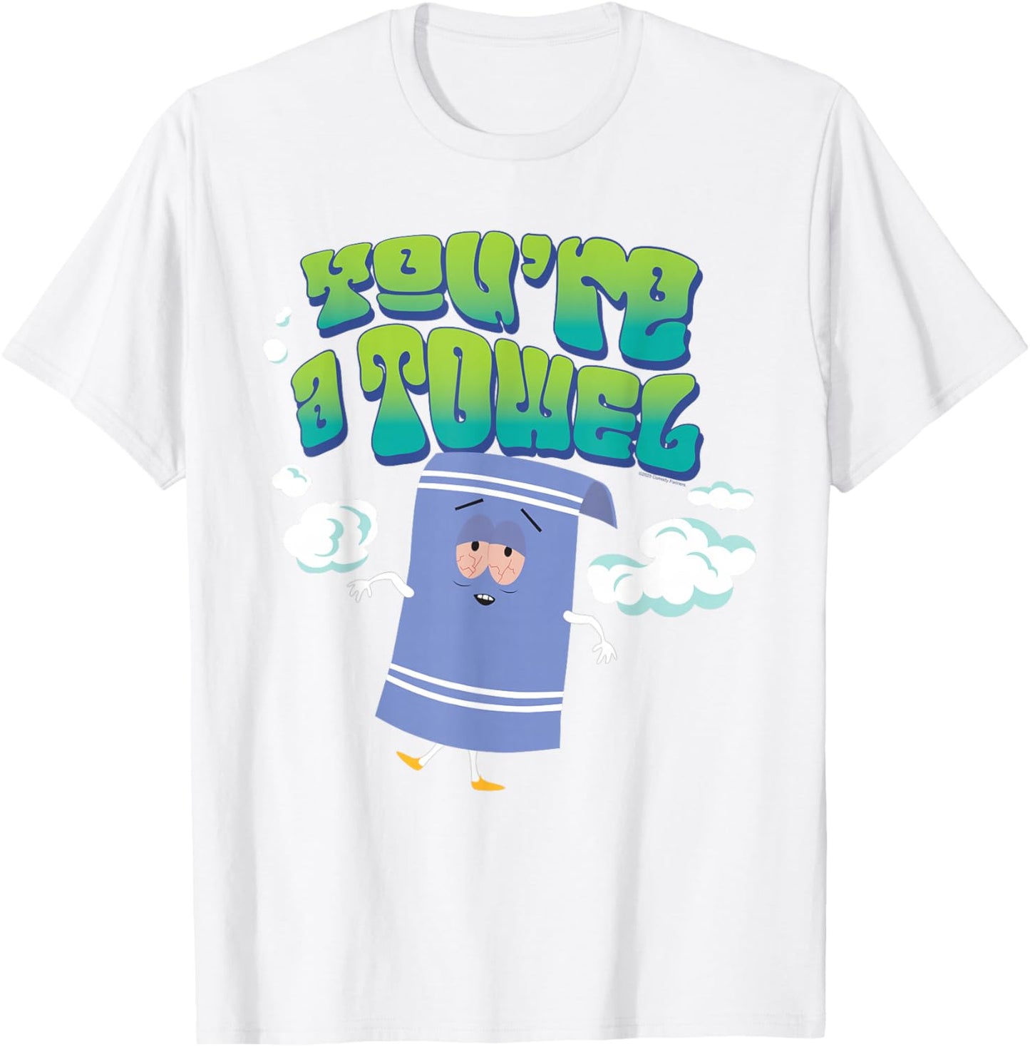 South Park Towelie You're a Towel Clouds Funny Cartoon T-Shirt - T-Shirt | White