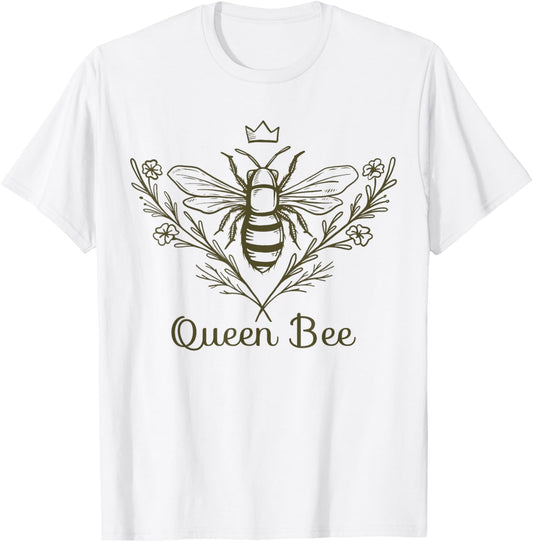 Queen Bee Shirt Honey Bee Keeper Outfit Beekeeping T-Shirt - T-Shirt | White