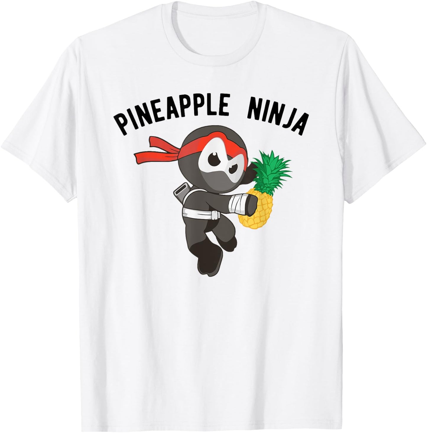 Ninja Pineapple , Martial Arts Fruit Apparel T-Shirt - T-Shirt | White