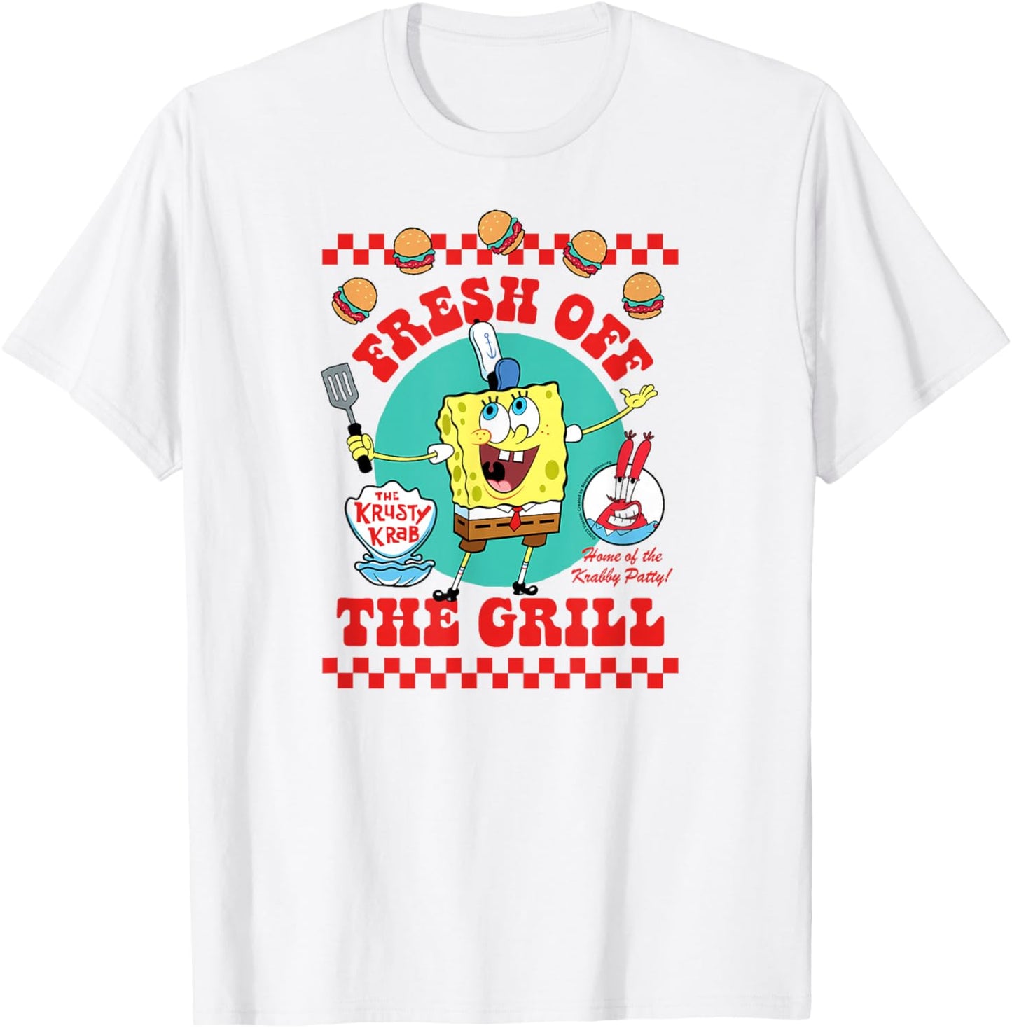 SpongeBob SquarePants - Krabby Patty Fresh Off The Grill T-Shirt - T-Shirt | White