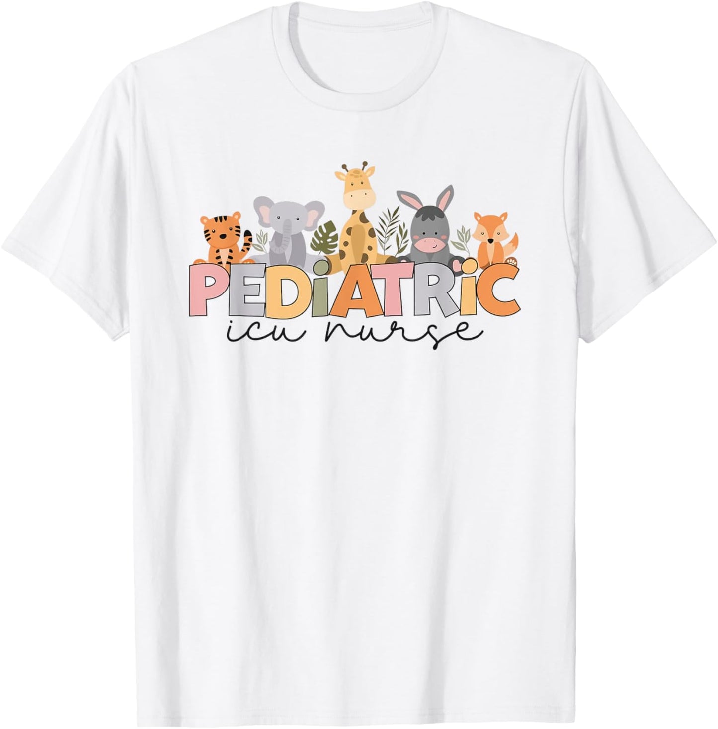 Pediatric ICU Nurse PICU Nurse Animals Nurse appreciation T-Shirt - T-Shirt | White