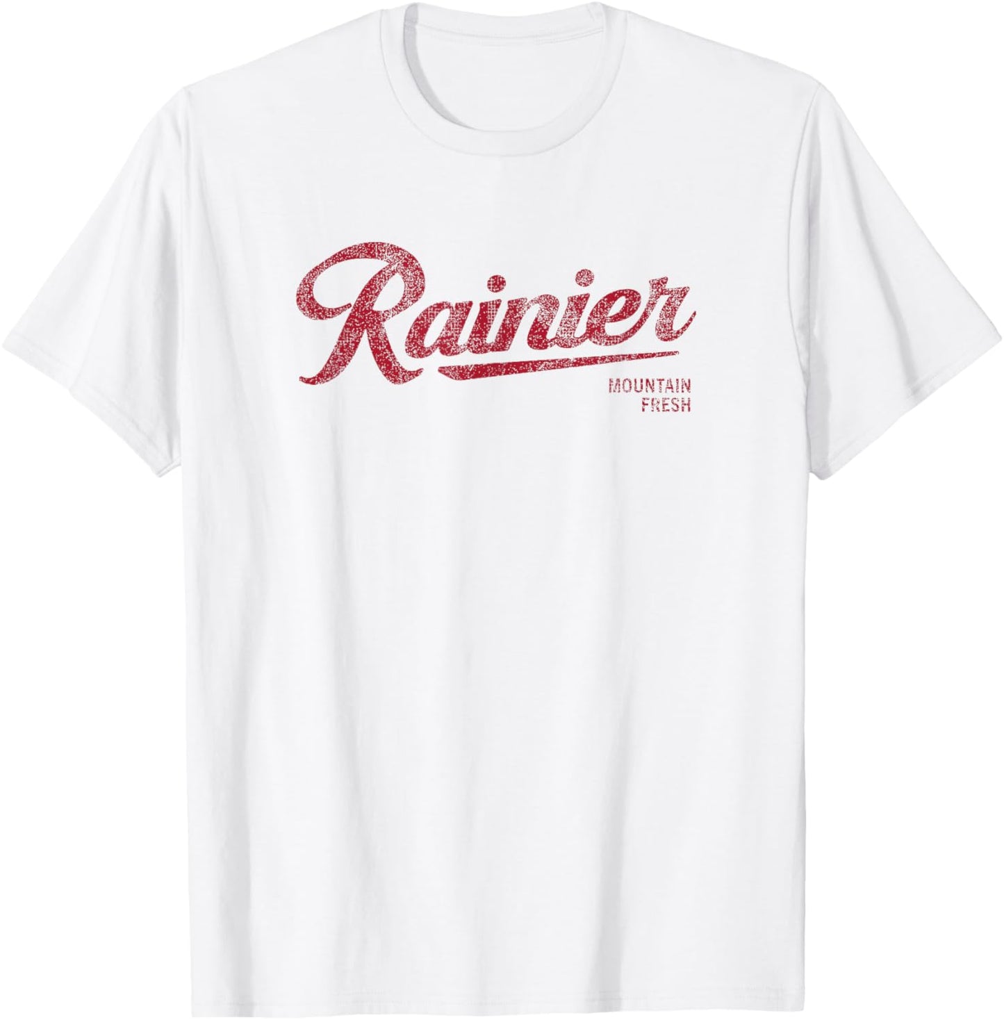 Rainier Beer Mountain Fresh Logo - Authentic Vintage Look T-Shirt - T-Shirt | White