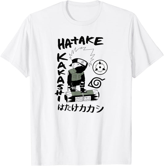 Naruto Shippuden Hatake Kakashi Chibi Drawing Anime T-Shirt - T-Shirt | White