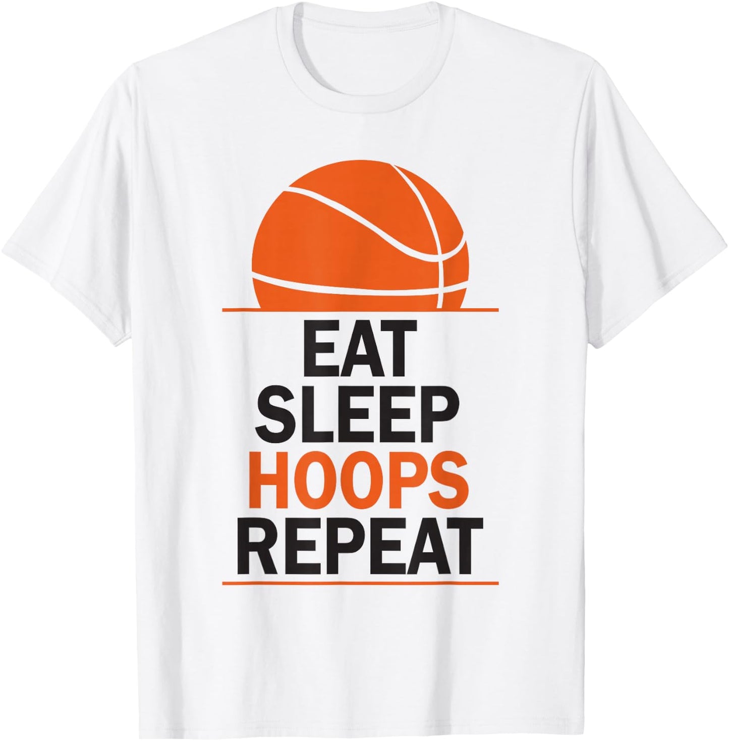 Eat Sleep Hoops Repeat for Basketball Team T-Shirt - T-Shirt | White