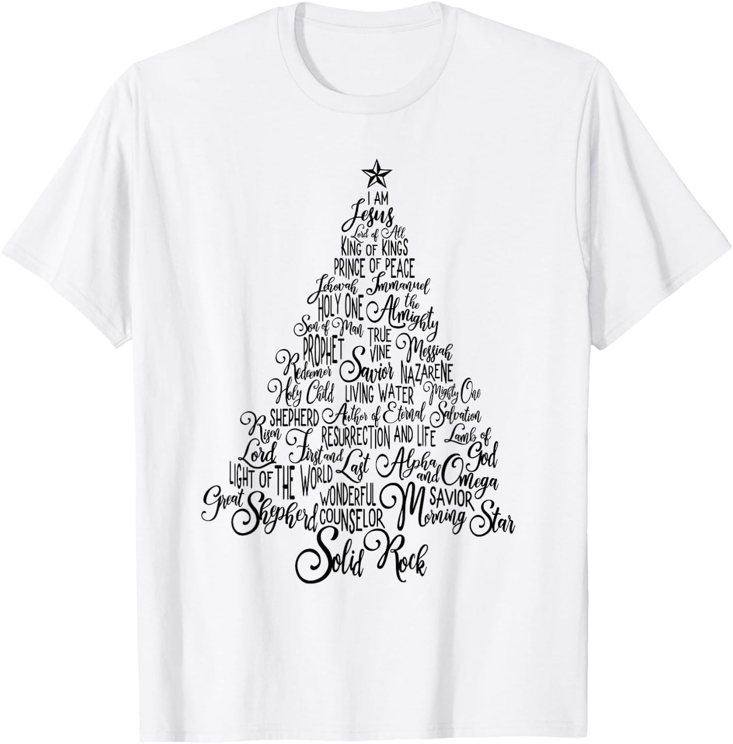 Names Of Jesus Christmas Tree Gift Amazing Xmas Tree Gift T-Shirt - T-Shirt | White