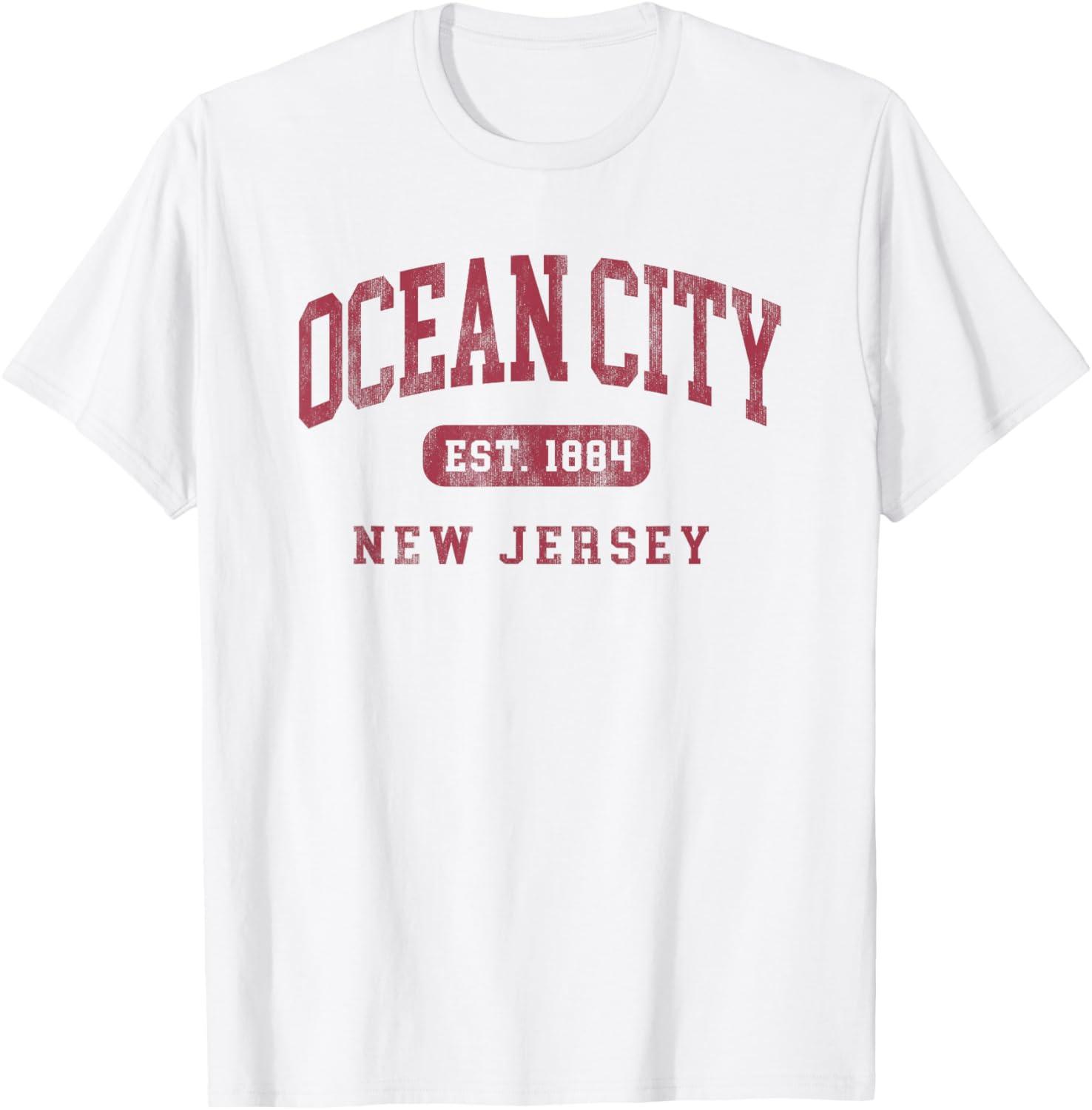 Ocean City New Jersey NJ Vintage Established Beach Souvenir T-Shirt - T-Shirt | White