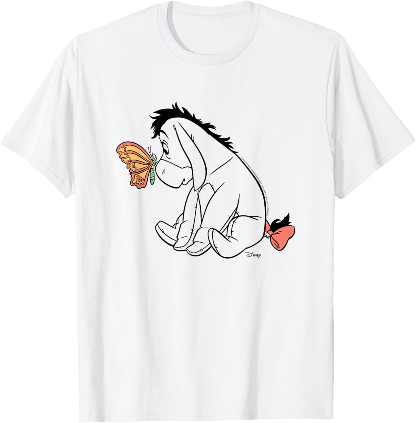 Winnie The Pooh - Eeyore and Butterfly T-Shirt - T-Shirt | White