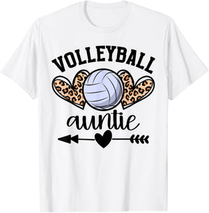 Volleyball Auntie Volleyball Aunt Game Day Senior T-Shirt - T-Shirt | White