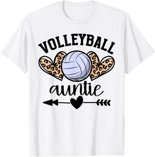 Volleyball Auntie Volleyball Aunt Game Day Senior T-Shirt - T-Shirt | White