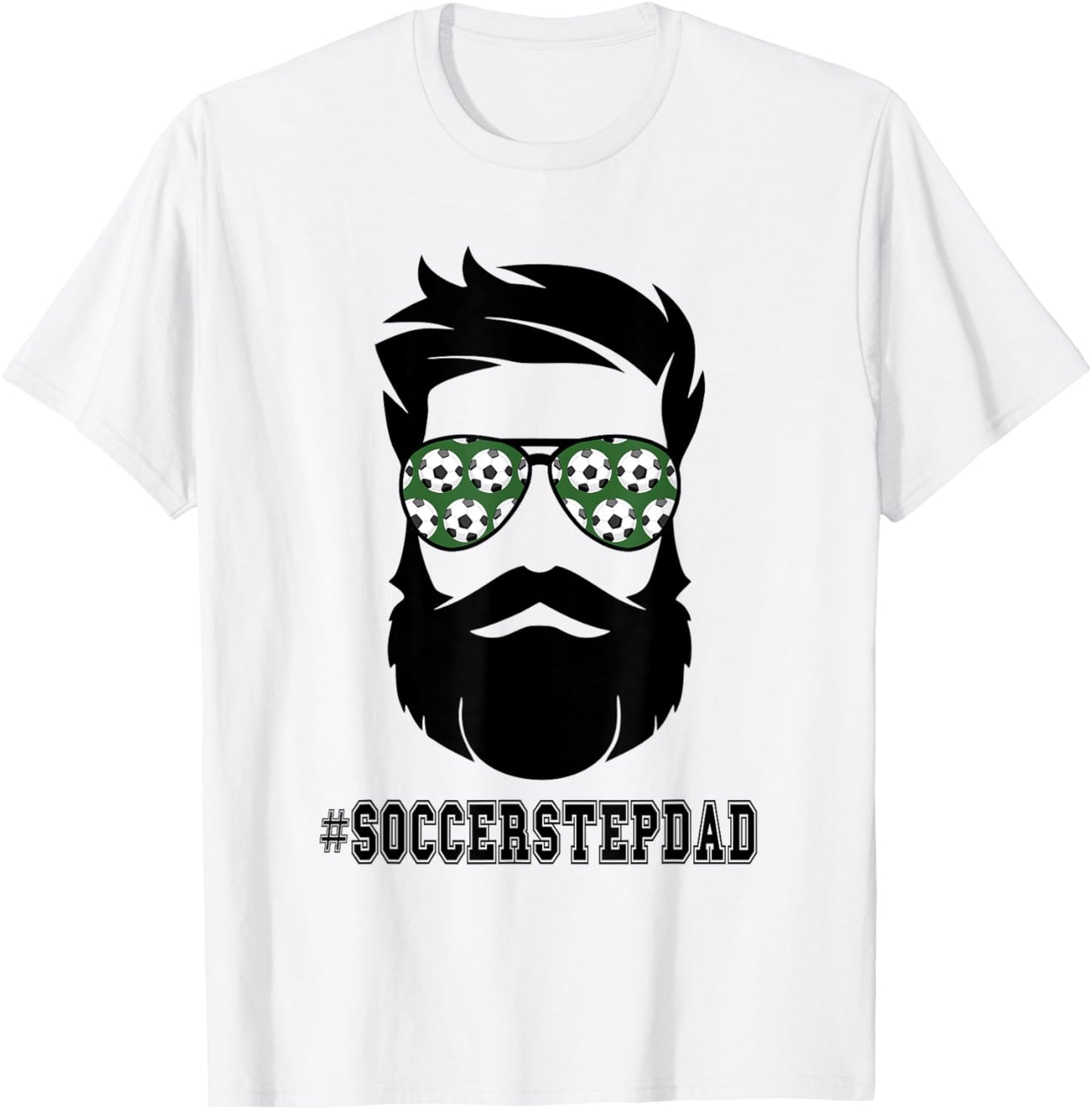 Soccer Stepdad With Beard Step Dad Step Father Stepfather T-Shirt - T-Shirt | White