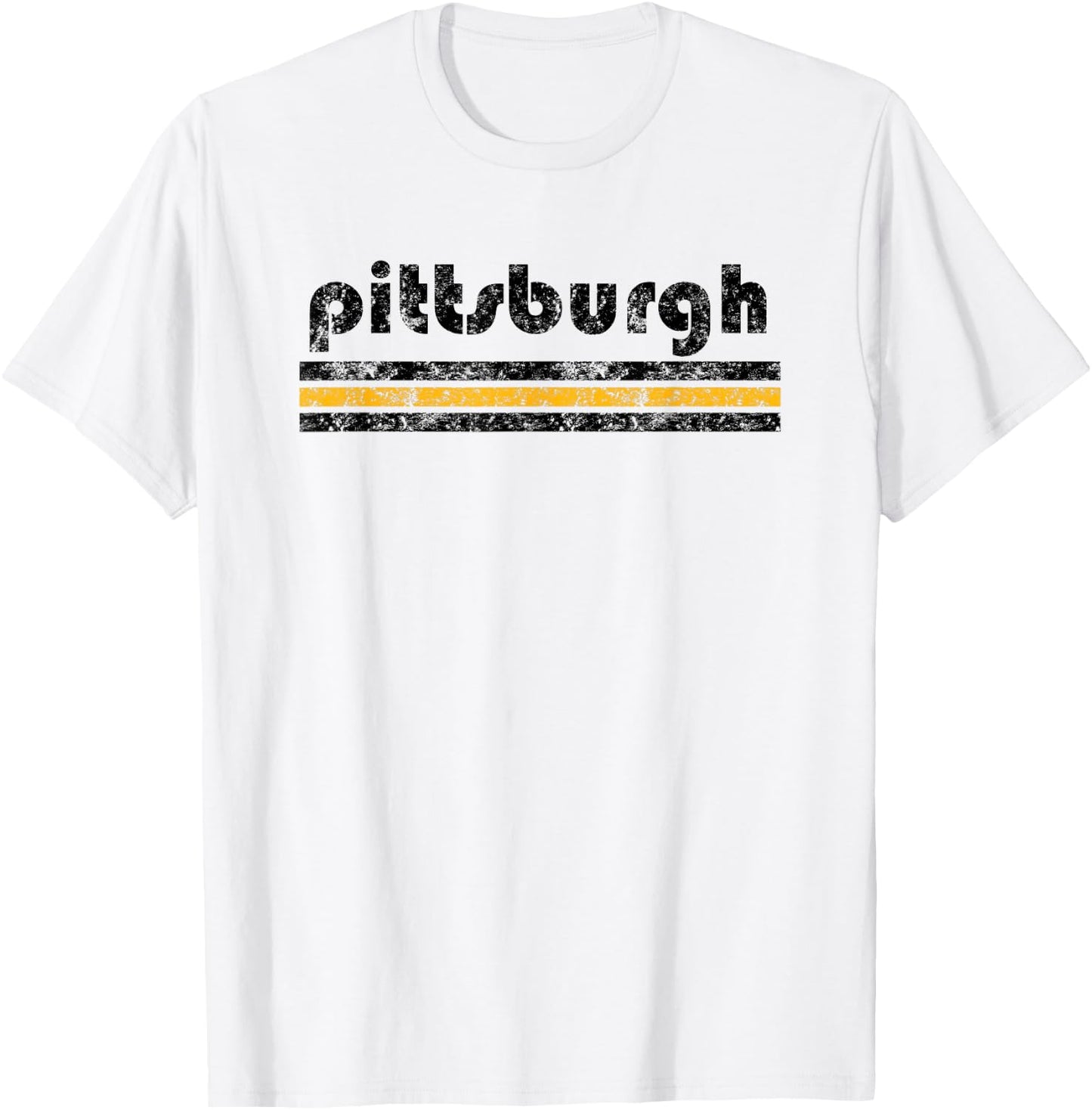 Pittsburgh Pennsylvania Retro Three Stripe Vintage T-Shirt - T-Shirt | White