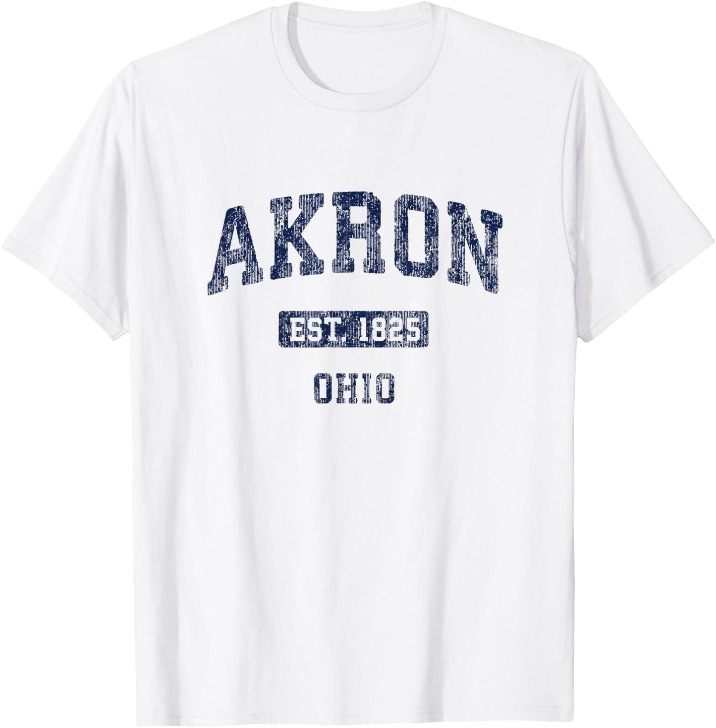Akron Ohio Vintage Athletic Sports Design T-Shirt - T-Shirt | White
