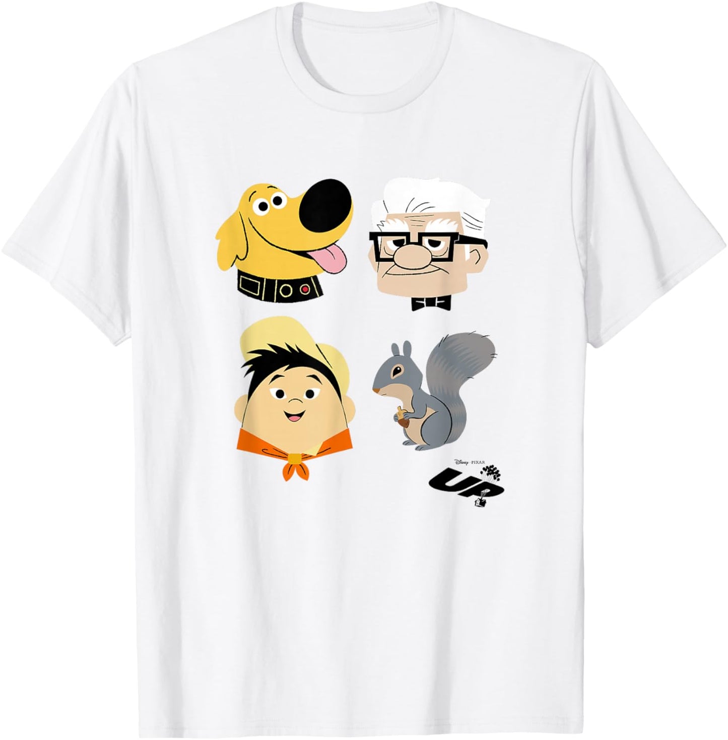 Disney Pixar Up Carl Russell Dug & Squirrel Group Shot T-Shirt - T-Shirt | White